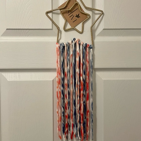 Ushvi Metallic Gold 8” Double Star Handwoven Fringed Americana Wall Decor NWT - Picture 10 of 12